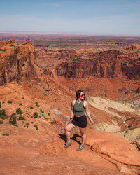 Kate Outdoors hiking to Upheaval Dome in Canyonlands National Park