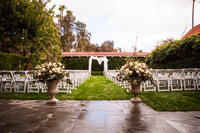 Wedding ceremony set up at the Rancho Bernardo Inn in San Diego