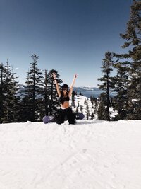 snowboarding in Tahoe