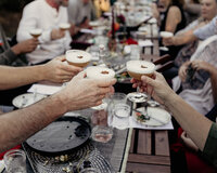 group cheering glasses