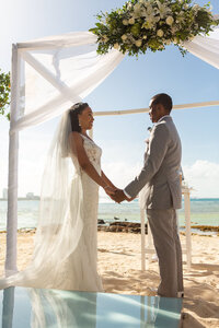 Wedding Couple at Cancun Destination Wedding Ceremony