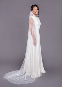 Chapel Length wedding veil tulle