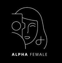 Alpha Female white on black