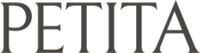 Logo with the word 'PETITA' in dark grey elegant, serif font.