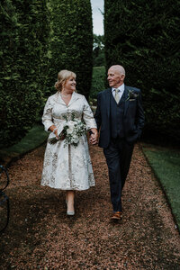 newly engaged couple embrace at Culzean country estate