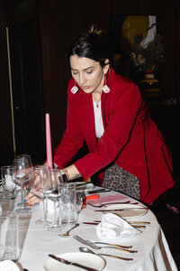 Emma, an Ireland wedding planner & stylist, styling wedding table decor