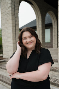 Wedding day assistant Katie with Blush Events in Wichita, KS, providing wedding coordination support.