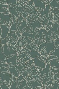 Leaf pattern in green and cream