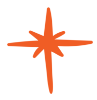 Sparkle Burst Graphic in Orange
