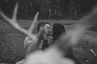 wes anderson themed engagement photos with antlers
