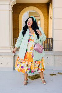 colorfully dressed woman