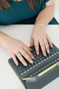 Raleigh wedding planner typing