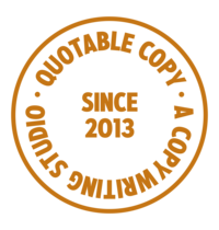 Quotable Copy stamp logo