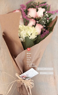 A bouquet of flowers  from clients