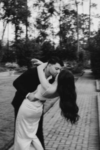 Black and White Kissing Couple