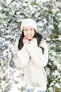 Fun winter portrait in the snow