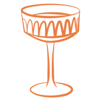 orange champagne coupe graphic