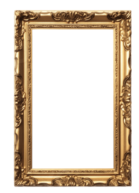 Élément graphique issue de l'identité visuelle de Fenicia Studio, il représente un cadre de peinture avec des ornements et des dorures.