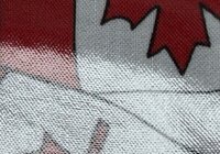 Custom knee brace with Canada flag design