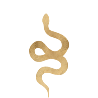 golden snake curled into an S shape