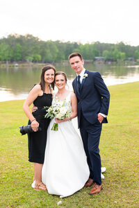 Eleanor Stenner with bride and groom at Birmingham wedding 