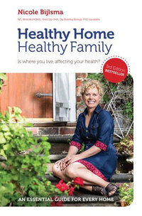 The book cover for 'Healthy home, healthy family' by Nicole Bijlsma.