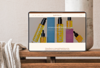 mockup laptop showing brand and website design for ecommerce, health and wellness brand