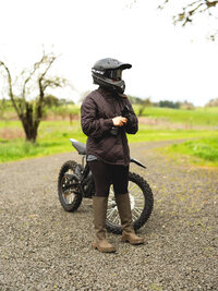 Electric dirt bike trail ride