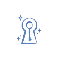 blue key icon with star accents