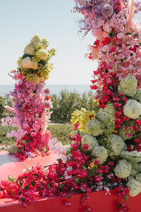 bright floralscape by destination wedding planner