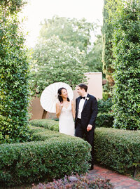 Outdoor garden wedding ceremony in Katy 