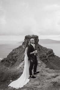 A destination elopement in Santorini island Greece by a local Santorini photographer