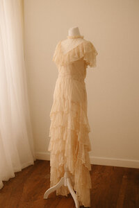 Neutral maternity gown included in Nashville and Franklin client closet for photography sessions.