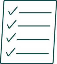 Teal illustration of a checklist