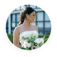 circle photo of bride