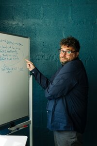 Mike Peditto with White Board