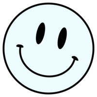 Smiley light blue face icon