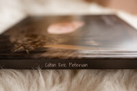 Details of the binding of a fine art photo album