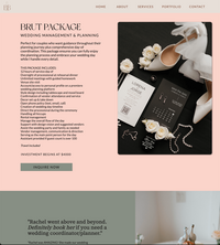 Screenshot of wedding planner's services page on their website by Eugene web designer Bloem Creations.