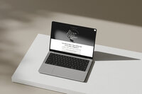 Strategic salon website design by Ruby Works Co.™ displayed on a laptop, featuring conversion-driven layout and local SEO optimization for lead generation.