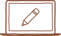 An illustration of a laptop representing website copywriting services