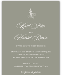 Boho elegant wedding invitation on Zola designed by The Paper Vow