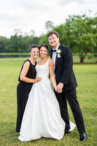 Eleanor Stenner with bride and groom at Birmingham wedding 