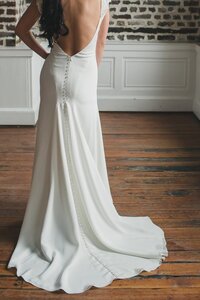Low open back wedding dress