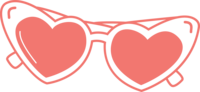 Custom illustration of sunglass for Sassy Diva in coral