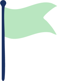 Simple illustration of a green flag