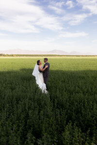 Bride and groom during their Utah elopement, photographed by Lamblight Photography