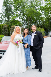 Eleanor Stenner with bride and groom at Birmingham wedding 