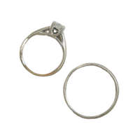 Cutout image of wedding rings