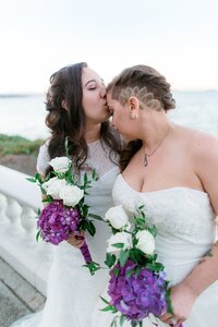 lgbtq brides kissing